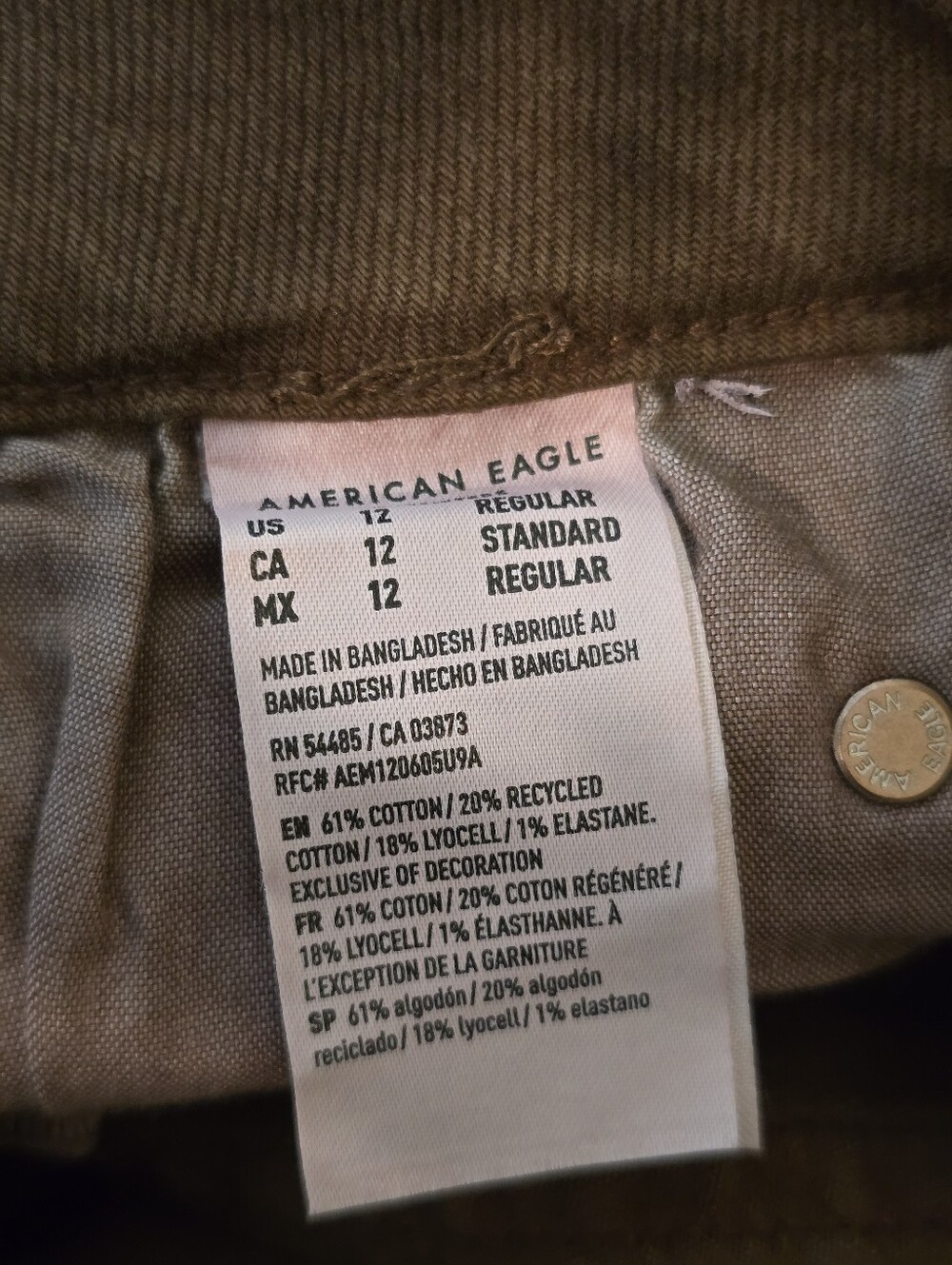 AE American Eagle Low-Rise Ultra Wide-Leg Pant Chocolate Brown 12 Regular - Picture 5 of 16